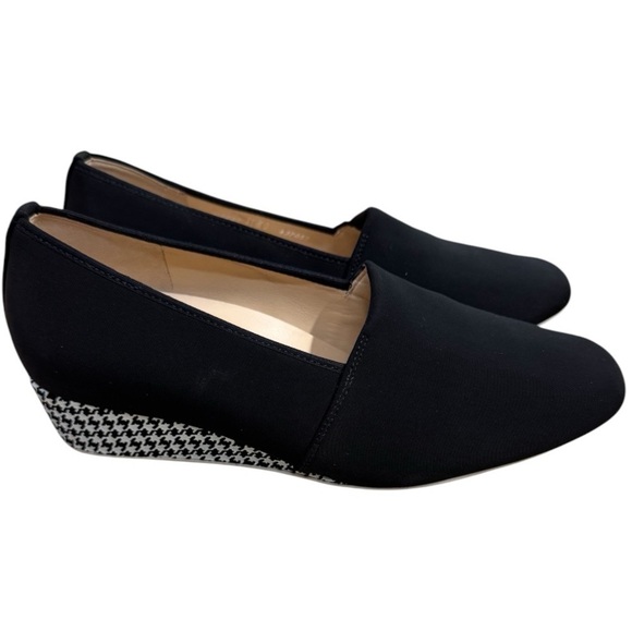 HASSIA JESOLO BLACK STRETCH SLIP ON Size US 8 UK 39 EU 6 Width J Black Wedge - Picture 3 of 8